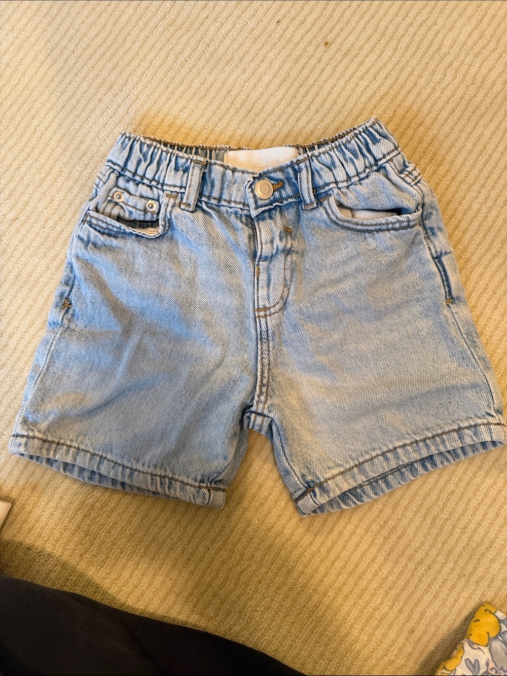 Zara Light Wash Denim Elastic Waist Kids Shorts